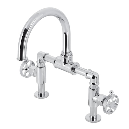 Kingston Brass KS2171RKX Bridge Bathroom Faucet with Push Pop-Up, Polished Chrome KS2171RKX